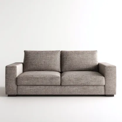 Sofa dwuosobowa tapicerowana tkaniną 190x90x85 cm - beżowo-szara - do salonu - nowoczesny design-Losaroom