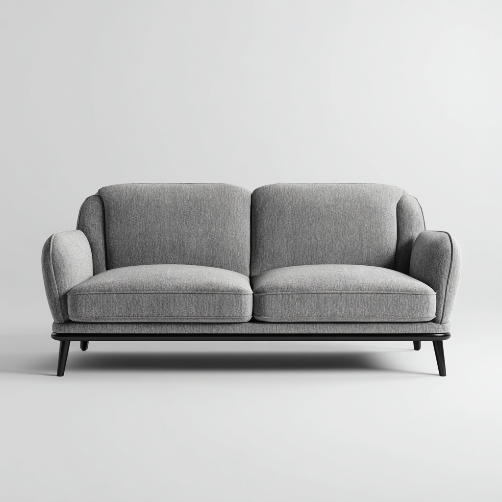 Sofa dwuosobowa z tkaniny 170x95x85 cm - jasnoszary - do salonu - nowoczesny styl skandynawski-Losaroom