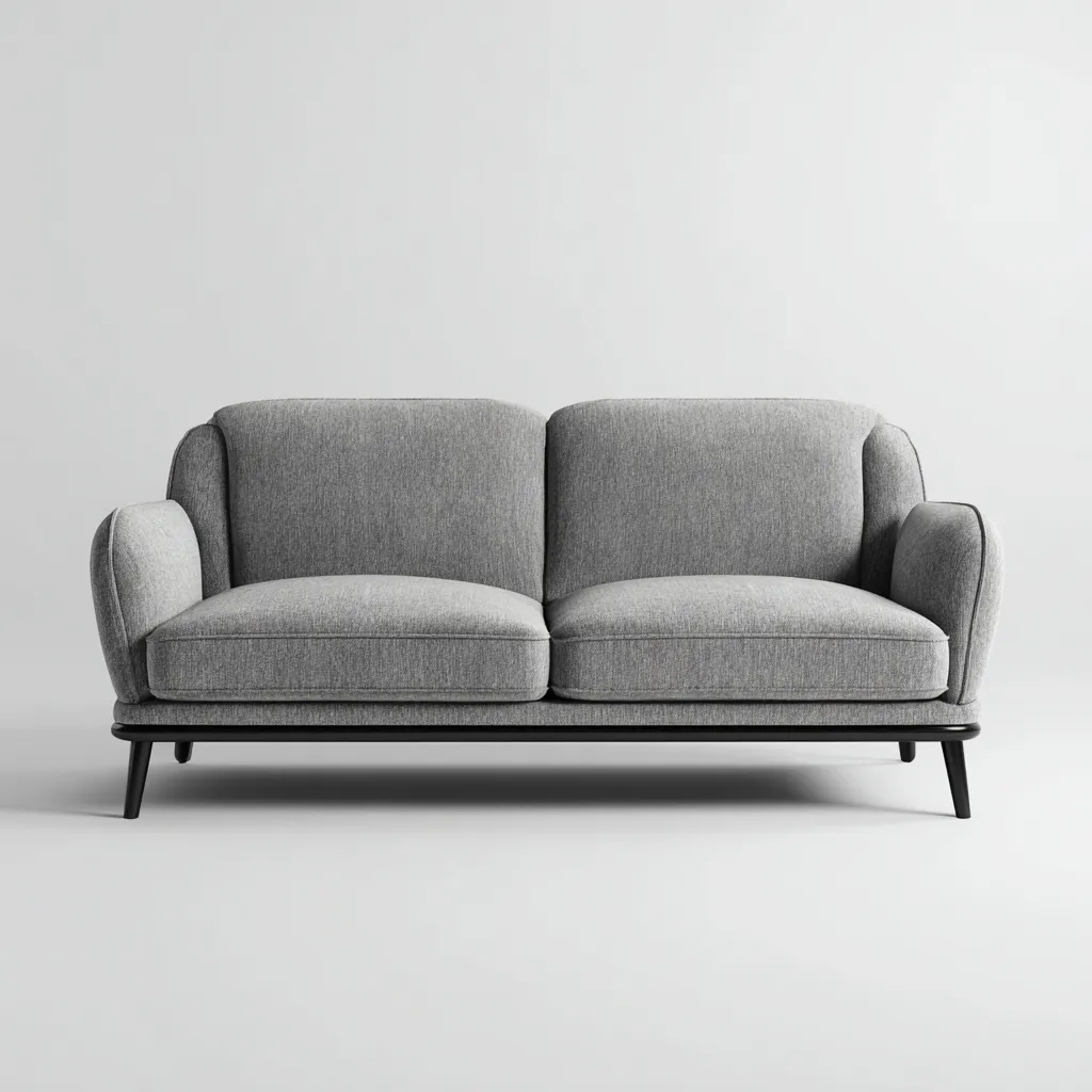 Sofa dwuosobowa z tkaniny 170x95x85 cm - jasnoszary - do salonu - nowoczesny styl skandynawski-Losaroom