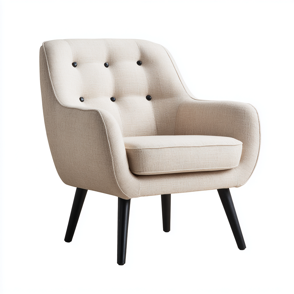 Fotel tapicerowany z tkaniny 80x78x90 cm - beżowy - do salonu - styl nowoczesny-Losaroom