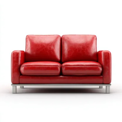 Sofa dwuosobowa ze skóry syntetycznej 165x90x85 cm - czerwony - do salonu - nowoczesny design-Losaroom