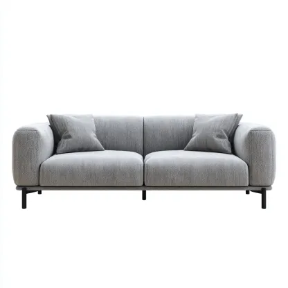 Sofa dwuosobowa tapicerowana tkaniną 160x90x85 cm - szara - do salonu - nowoczesny design-Losaroom