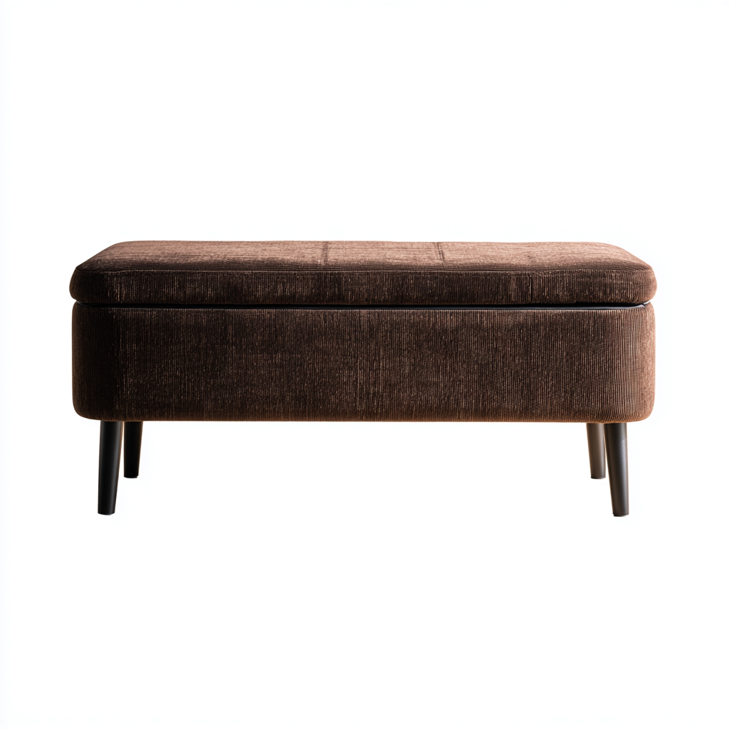Ławka do przedpokoju z pojemnikiem do przechowywania 85x38x45 cm - Ciemnobrązowa - Do przedpokoju - Styl nowoczesny minimalistyczny-Losaroom