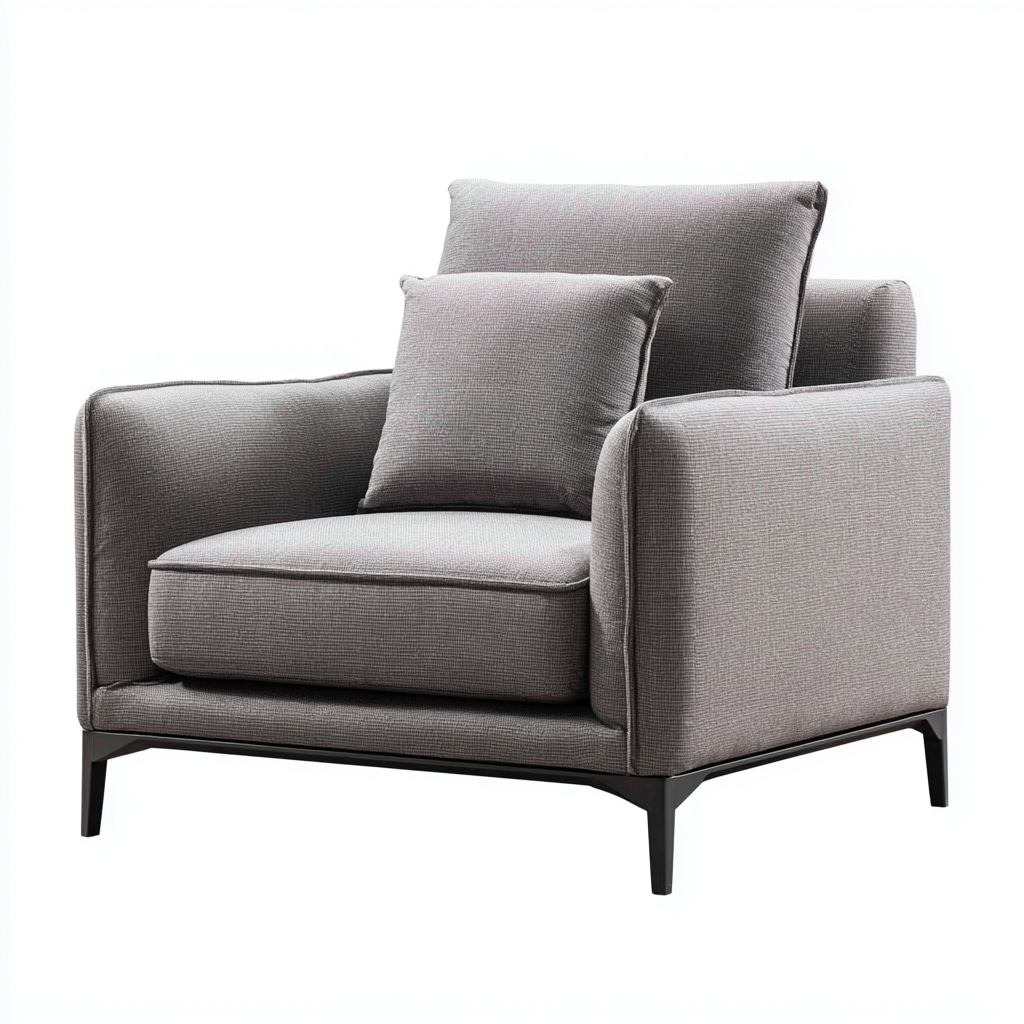 Fotel tapicerowany z tkaniny 90x88x95 cm - szary - do salonu - styl nowoczesny-Losaroom