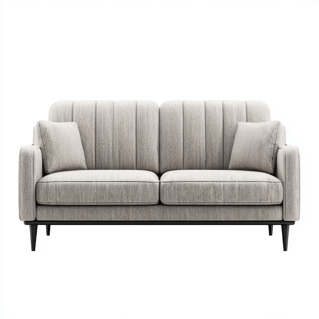 Sofa dwuosobowa tapicerowana tkaniną 160x85x90 cm - jasnoszara - do salonu - nowoczesny design-Losaroom