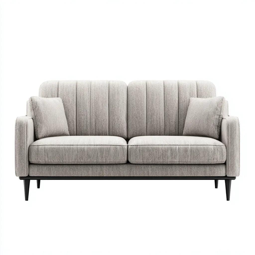 Sofa dwuosobowa tapicerowana tkaniną 160x85x90 cm - jasnoszara - do salonu - nowoczesny design-Losaroom