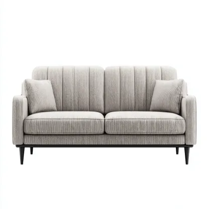 Sofa dwuosobowa tapicerowana tkaniną 160x85x90 cm - jasnoszara - do salonu - nowoczesny design-Losaroom