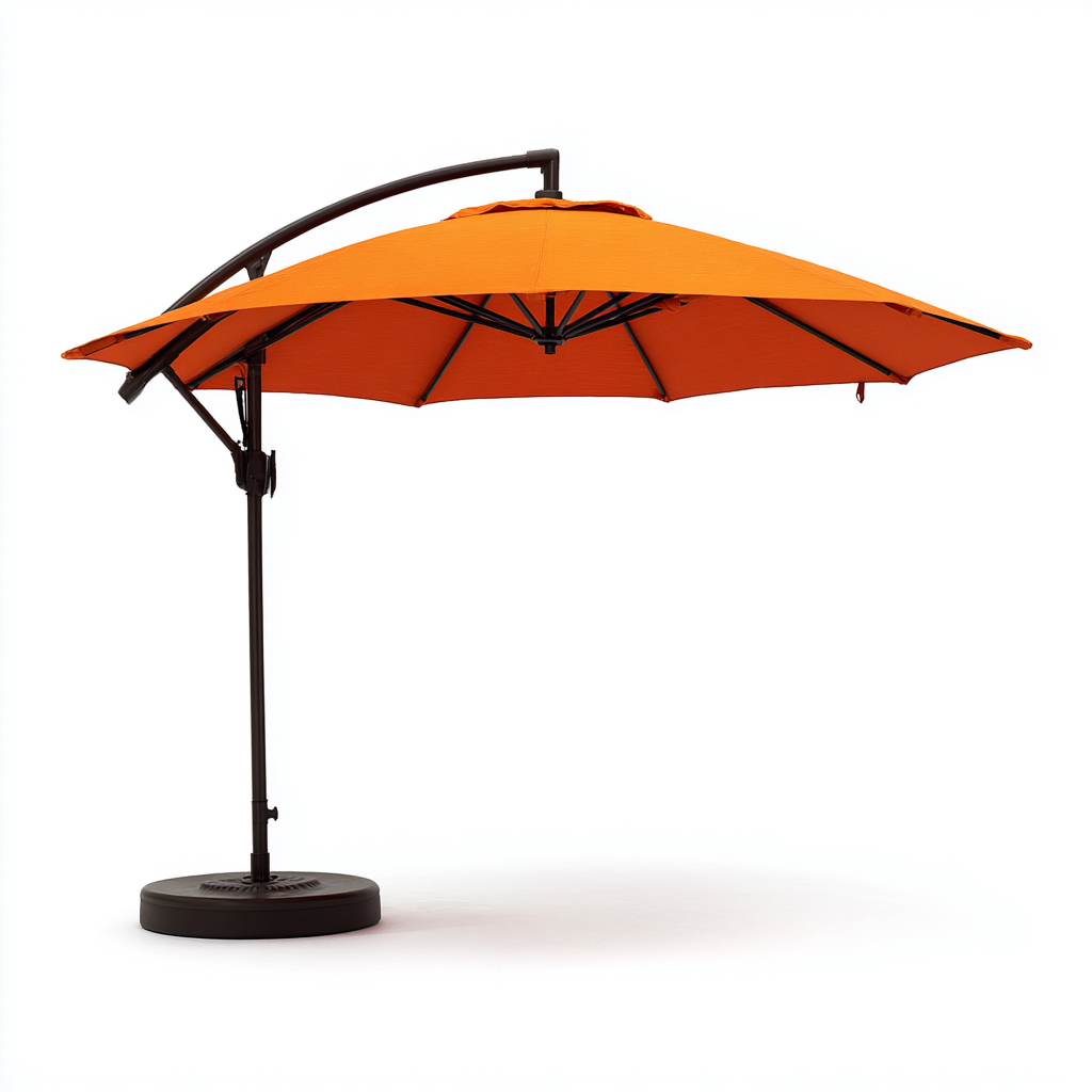 Parasole ogrodowe z aluminium 300x300x250 cm - pomarańczowy - z bocznym stojakiem i korbowym mechanizmem - nowoczesny design - odpowiedni do ogrodu-Losaroom