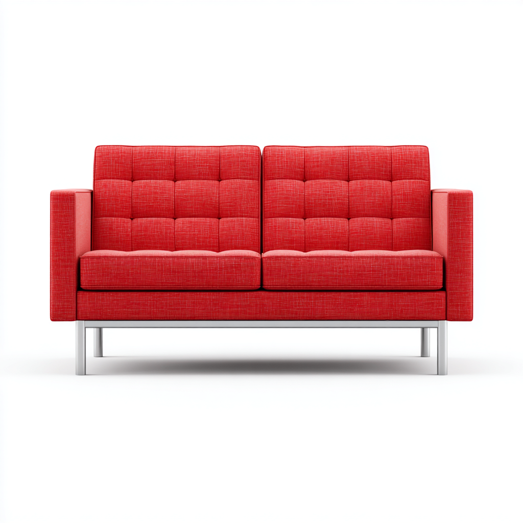 Sofa dwuosobowa z tkaniny 165x90x85 cm - czerwony - do salonu - nowoczesny minimalizm-Losaroom