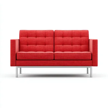 Sofa dwuosobowa z tkaniny 165x90x85 cm - czerwony - do salonu - nowoczesny minimalizm-Losaroom