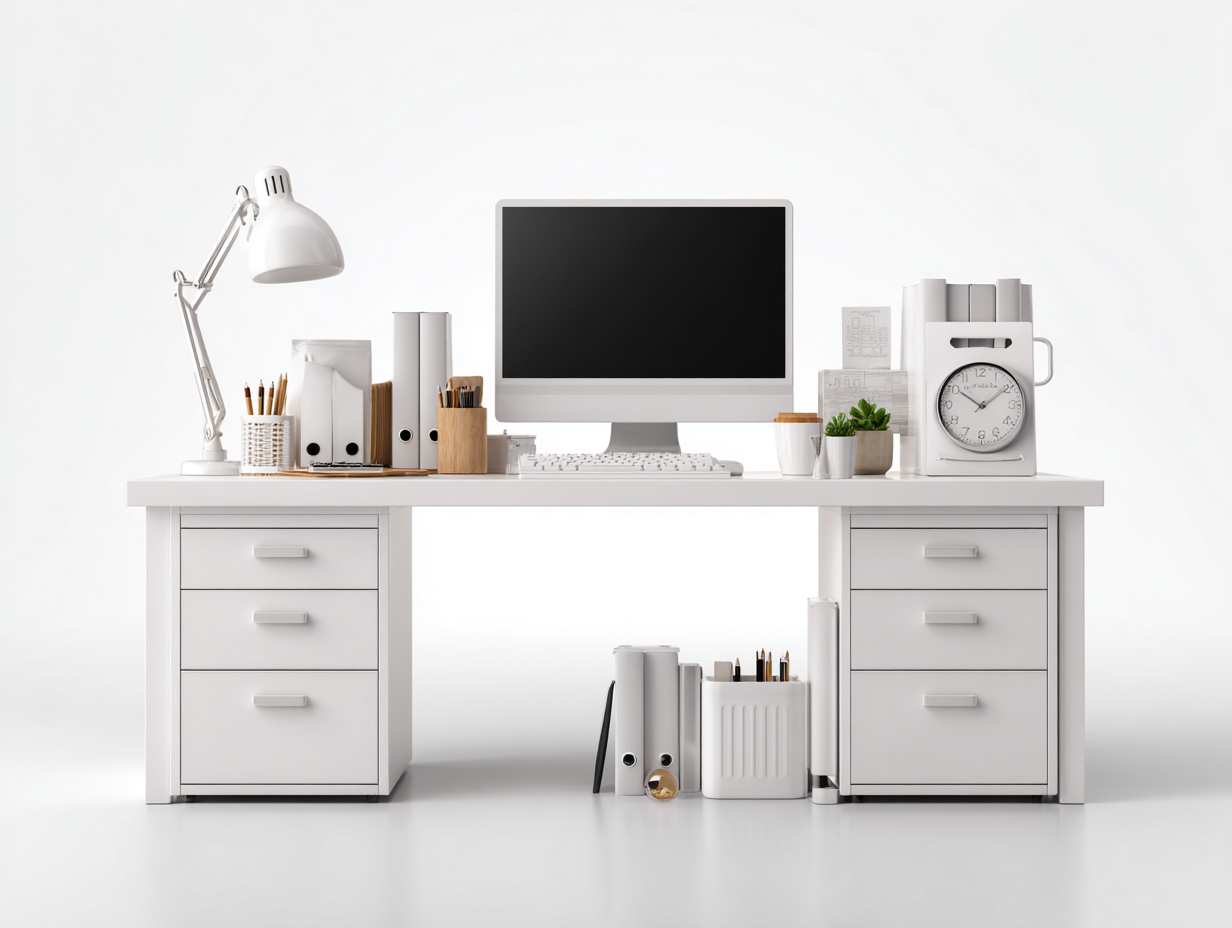 Scrivania con cassetti 160x70x75 cm - bianco - design moderno per ufficio e studio-Zizosidecor