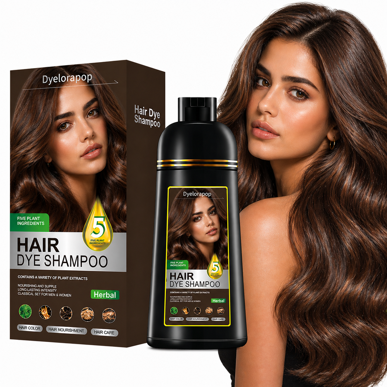 Hair Dye Shampoo for Women Black