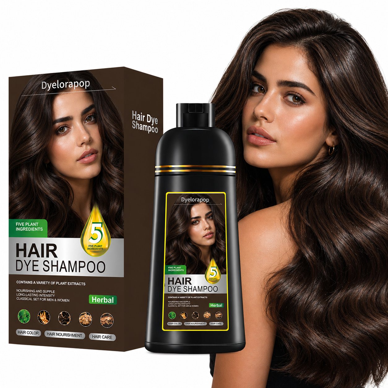 Hair Dye Shampoo for Women Black