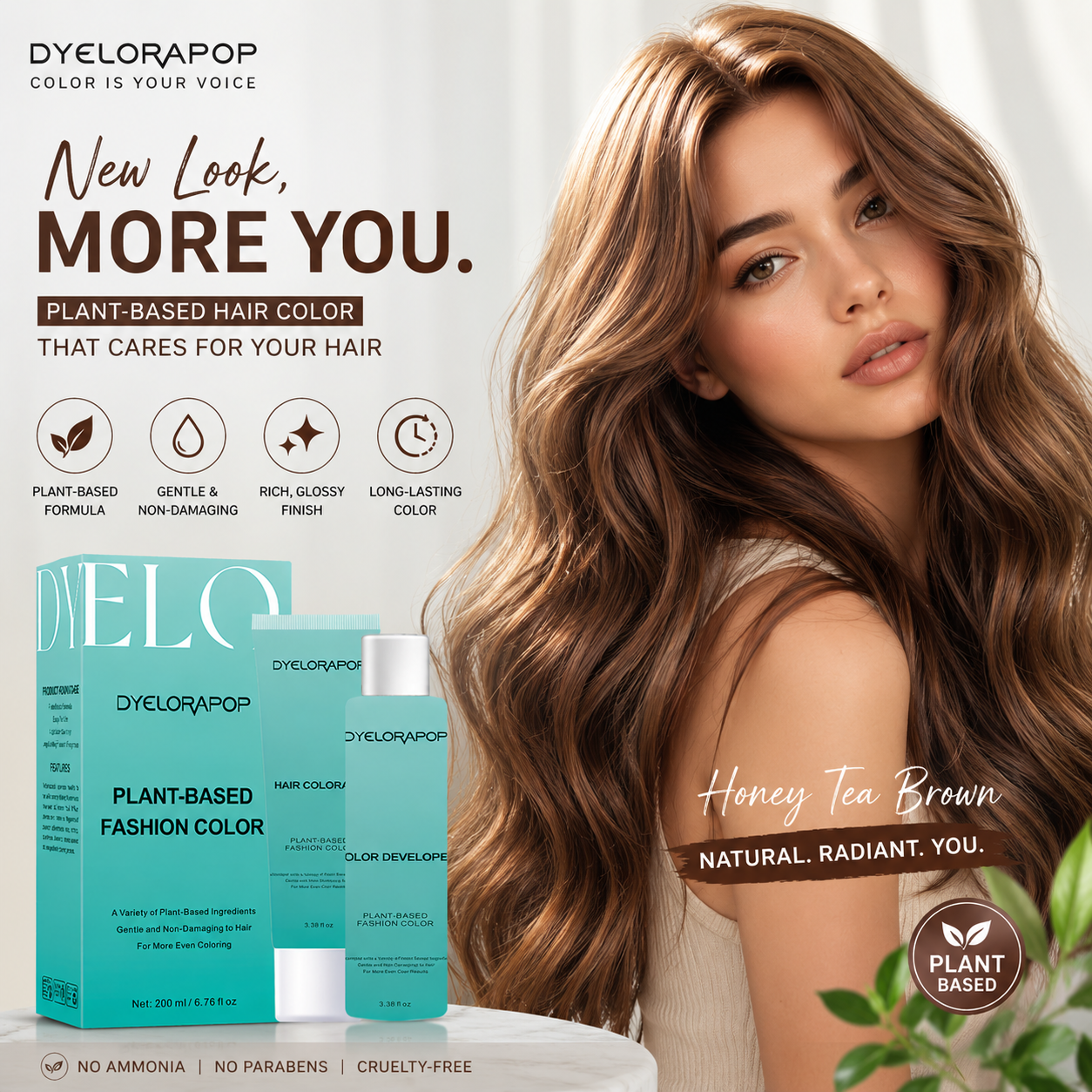 Semi-Permanent Hair Color-Honey Brown（#6）