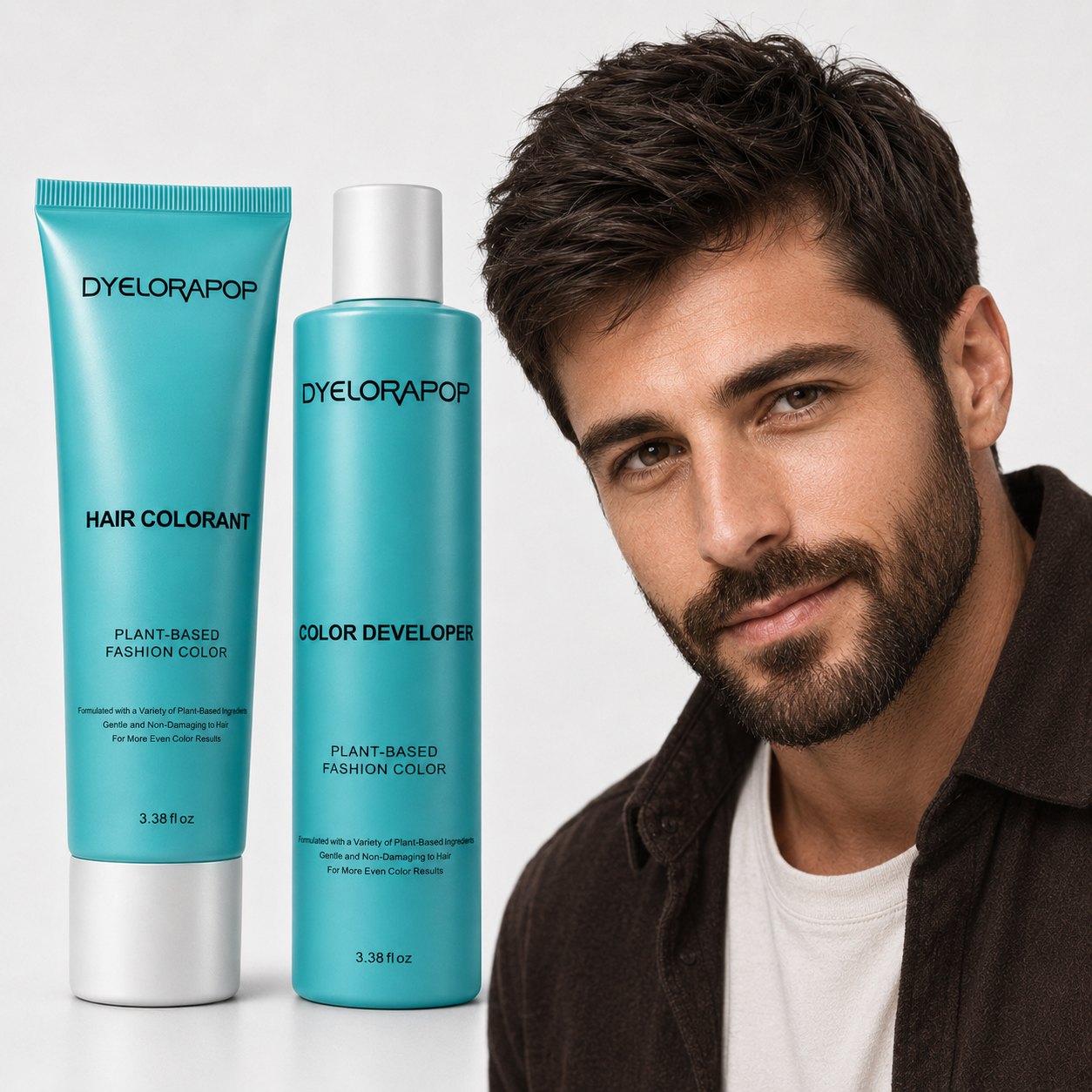 Men’s Brown Black Hair Dye – Soft Dark Tone, Natural Gray Coverage, Subtle Finish