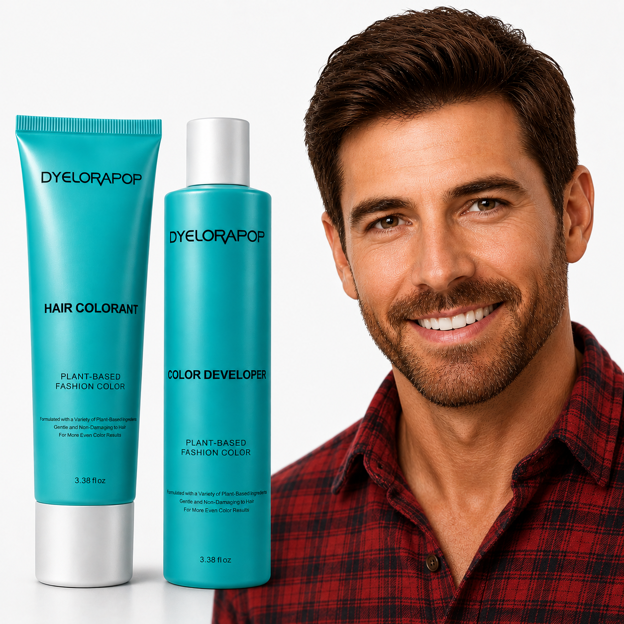Men’s Chestnut Brown Hair Dye – Warm Natural Brown, Seamless Gray Blending, Healthy Shine
