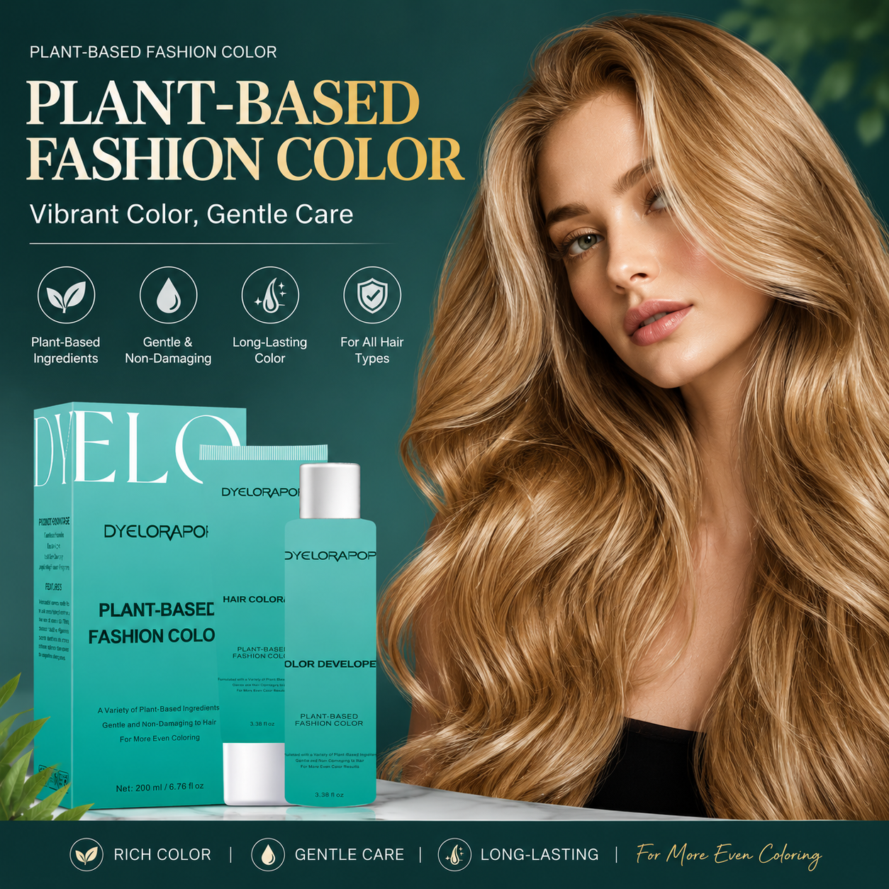 Semi-Permanent Hair Color-Golden Blonde（#8））