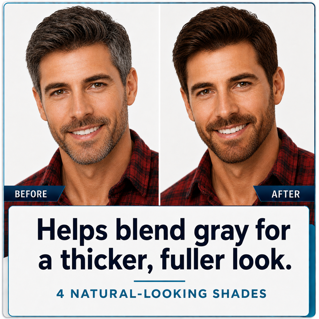 Men’s Chestnut Brown Hair Dye – Warm Natural Brown, Seamless Gray Blending, Healthy Shine