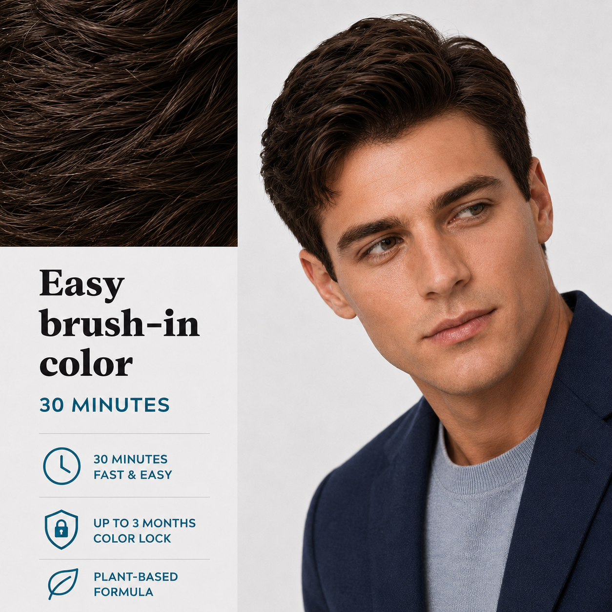 Men’s Coffee Brown Hair Dye – Rich Coffee Tone, Natural Gray Coverage, Smooth & Natural Look