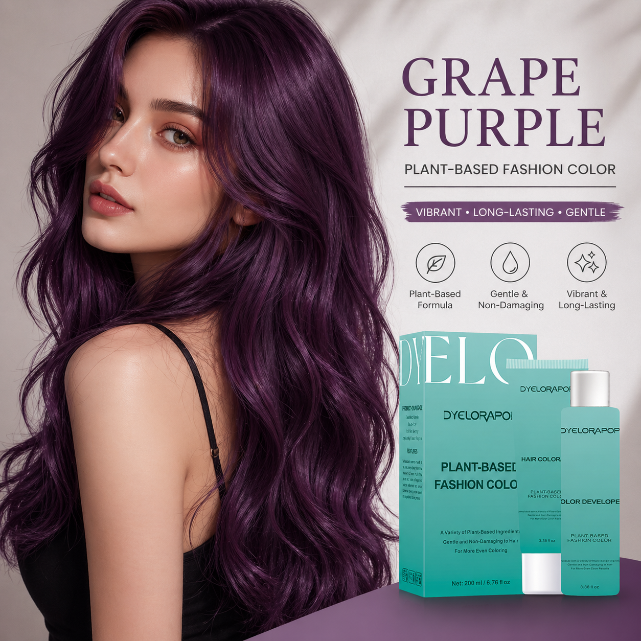 Semi-Permanent Hair Color-Grape Purple