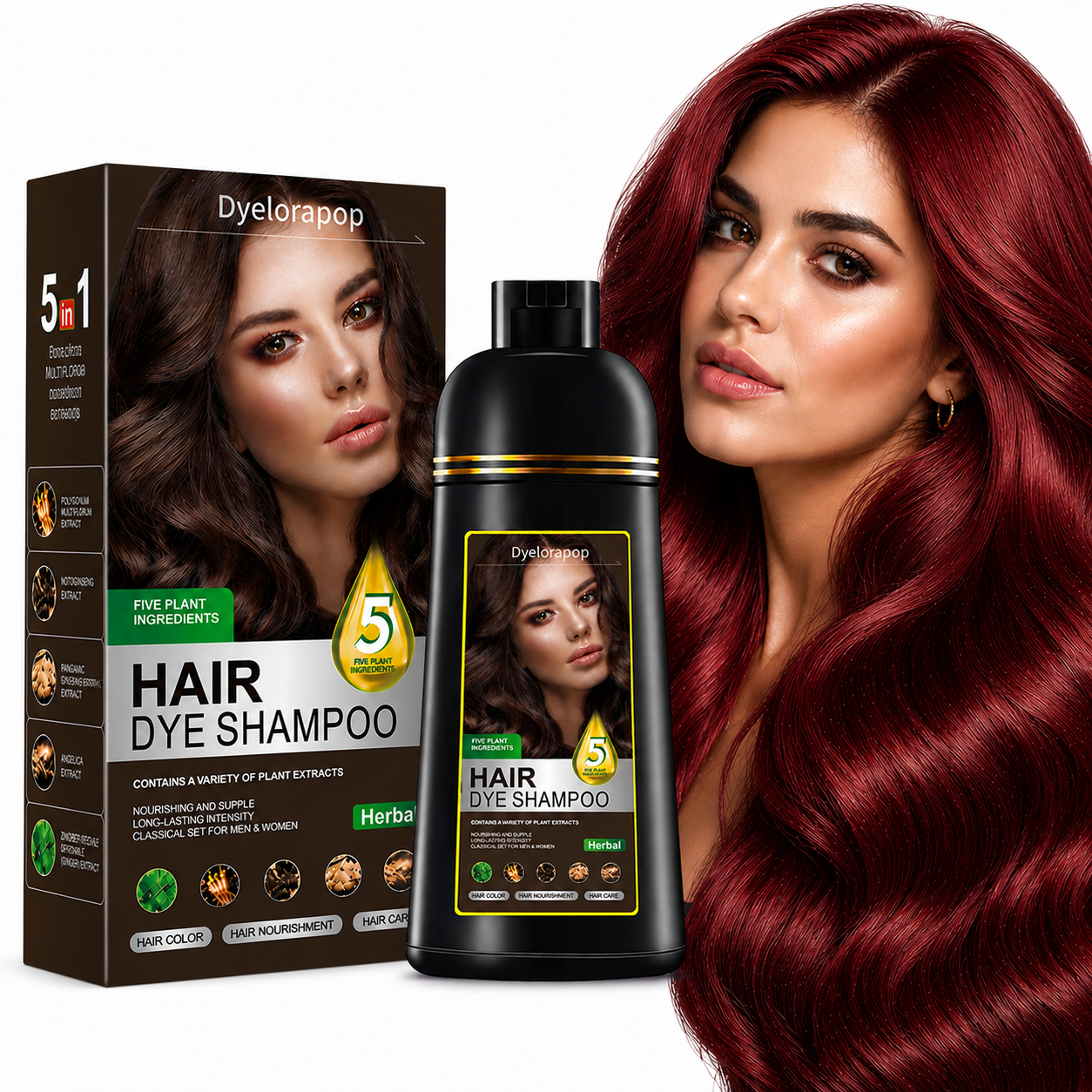 Hair Dye Shampoo for Women Red