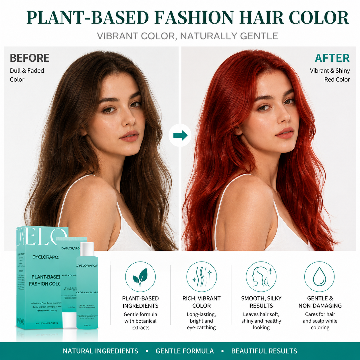 Semi-Permanent Hair Color-Sunset Red（#10）