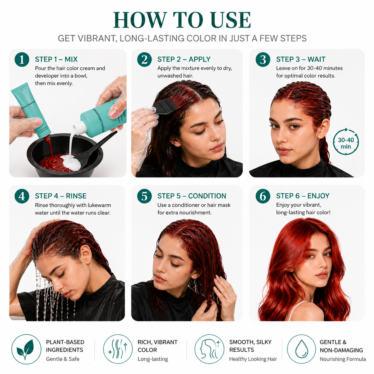 Semi-Permanent Hair Color-Sunset Red（#10）