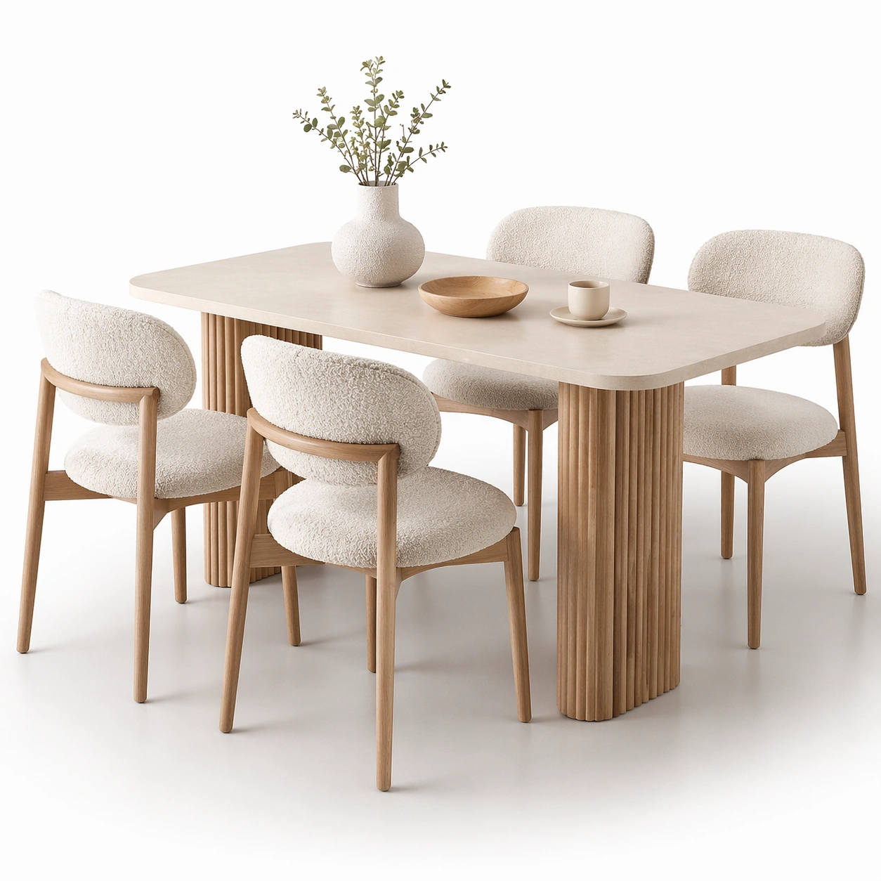 Essgruppe mit gepolsterten Stuehlen-relnira