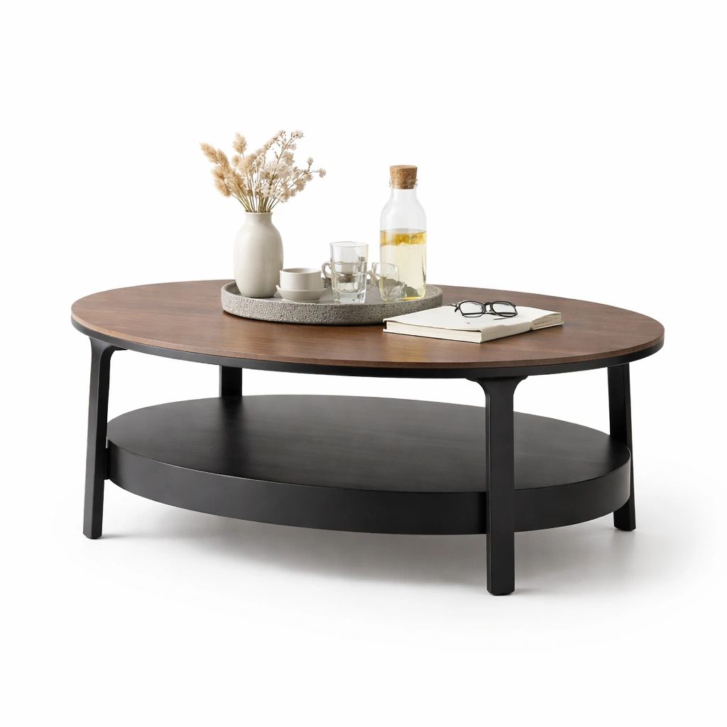 Runder Couchtisch mit Ablage-relnira