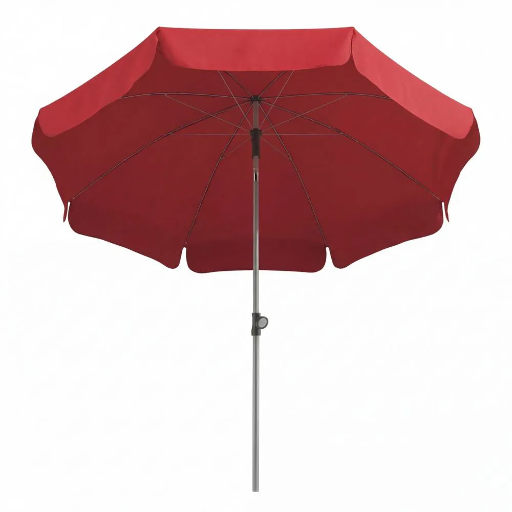 Runder Sonnenschirm, rot, 200 cm, Stahlgestell, Polyesterbezug, leicht