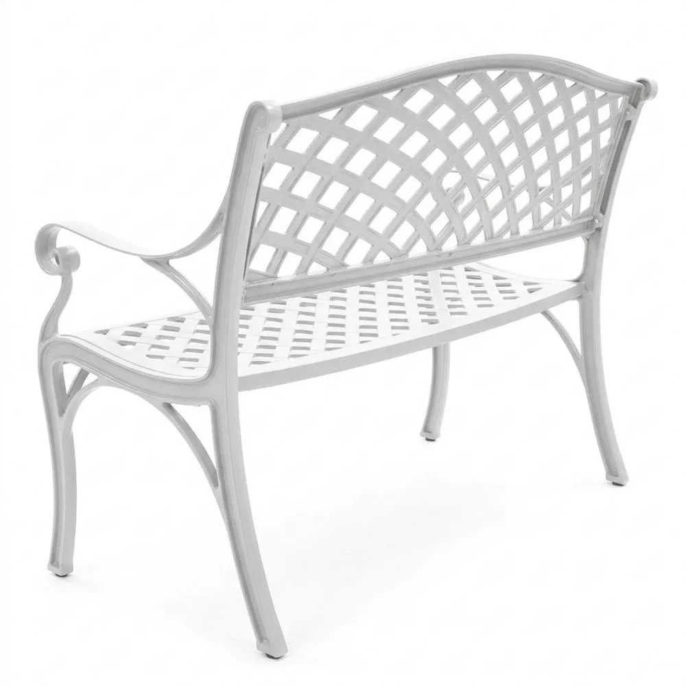 Wetterfeste Gartenbank aus Aluguss für 2 Personen