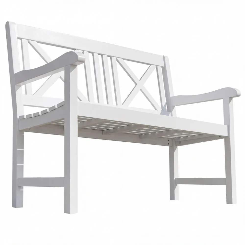 Elegante Holz-Gartenbank für Zwei, wetterfest