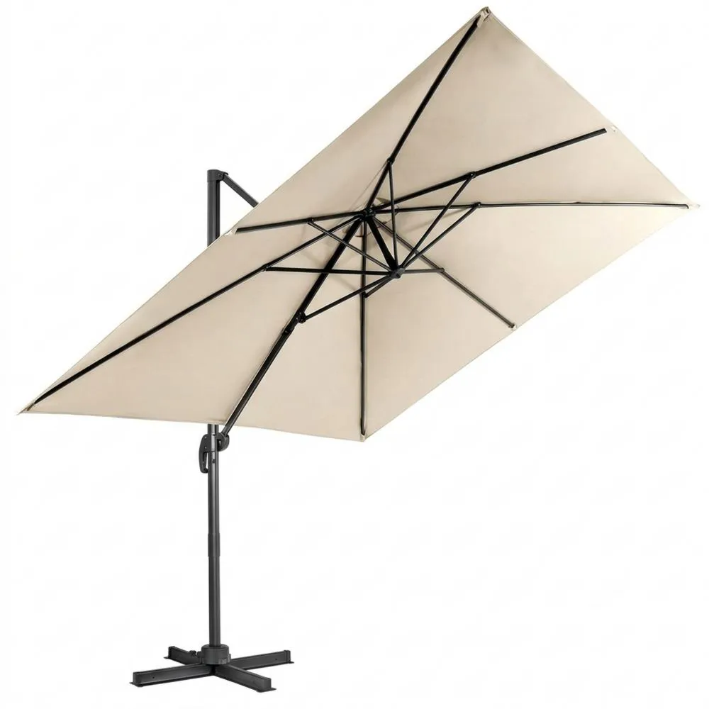 Quadratischer Ampelschirm 300x300 cm, dreh- und neigbar, ideal für Terrasse und Garten