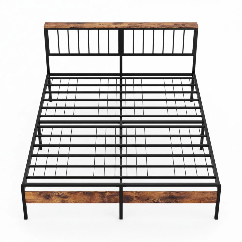 Doppelbett 180x200 mit LED, Steckdosen und Stauraum