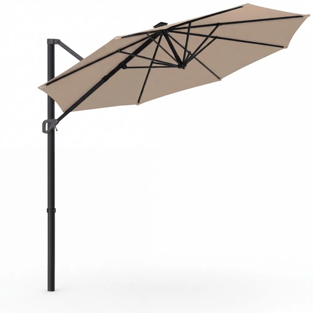 Ampelschirm Rund 330 cm, UV50+ Schutz, drehbar und neigbar, inkl. Abdeckung