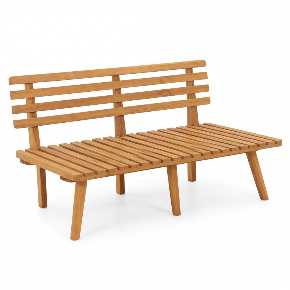 Gartenbank aus Massivholz mit Polstern, 115 cm