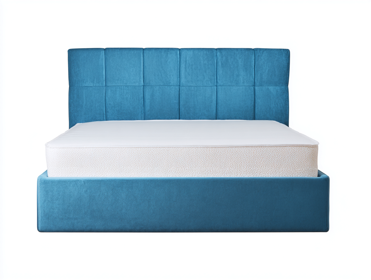 Lit double en tissu rembourré 200x160x120 cm - Bleu - Design moderne pour chambre-Raridadecor