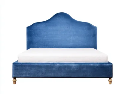 Lit double en tissu 210x170x120 cm bleu confort sommeil-Raridadecor