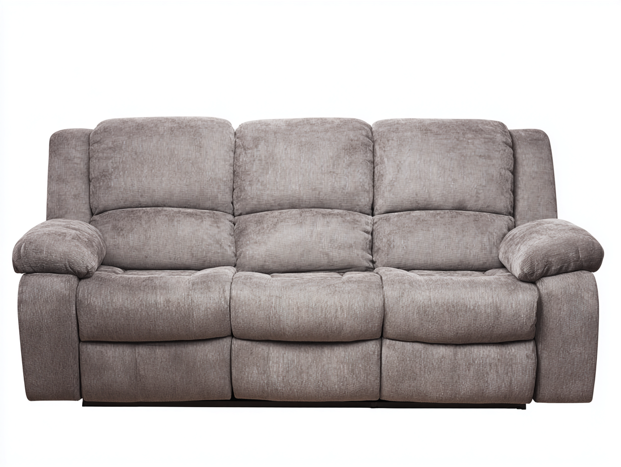 Canapé relax 3 places en tissu 210x95x100 cm - Gris clair - Confort détente-Raridadecor