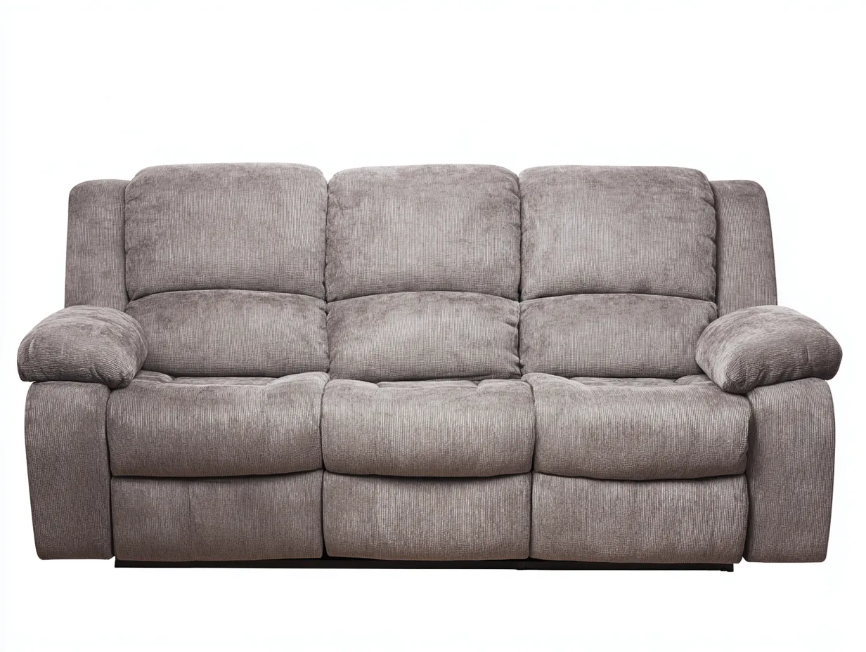 Canapé relax 3 places en tissu 210x95x100 cm - Gris clair - Confort détente-Raridadecor