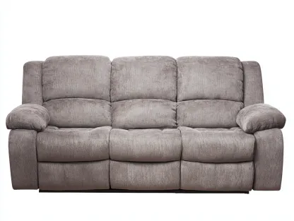 Canapé relax 3 places en tissu 210x95x100 cm - Gris clair - Confort détente-Raridadecor