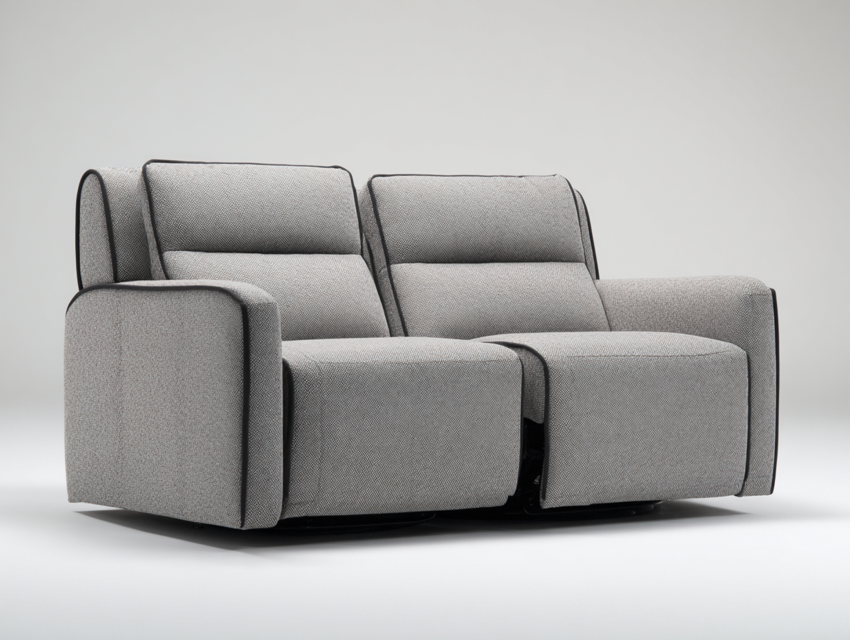 Canapé relax 2 places en tissu 185x140x96 cm - gris clair - confort de salon-Raridadecor