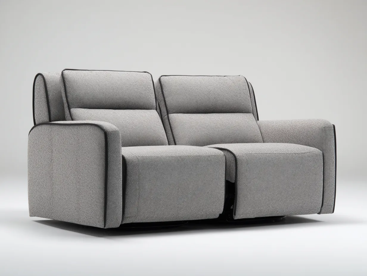 Canapé relax 2 places en tissu 185x140x96 cm - gris clair - confort de salon-Raridadecor