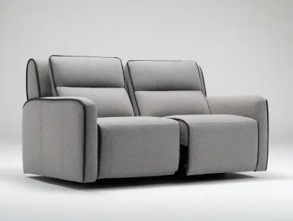 Canapé relax 2 places en tissu 185x140x96 cm - gris clair - confort de salon-Raridadecor