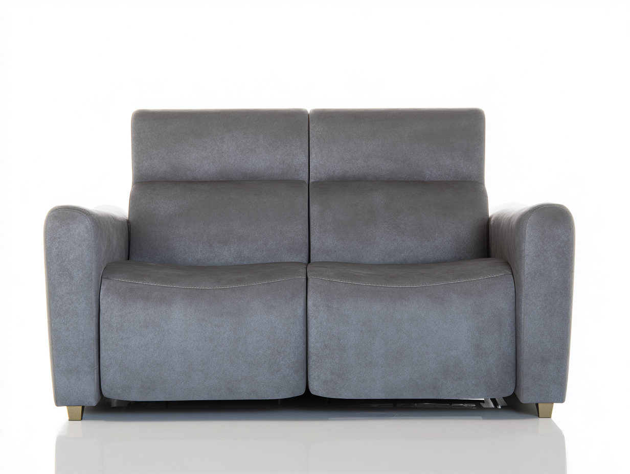 Canapé relax 2 places en tissu 170x95x100 cm - gris - dossiers inclinables-Raridadecor
