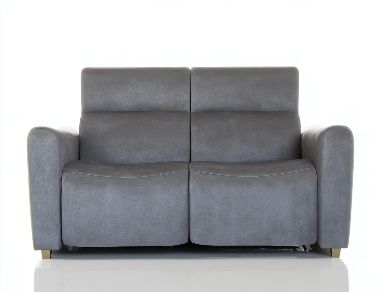 Canapé relax 2 places en tissu 170x95x100 cm - gris - dossiers inclinables-Raridadecor