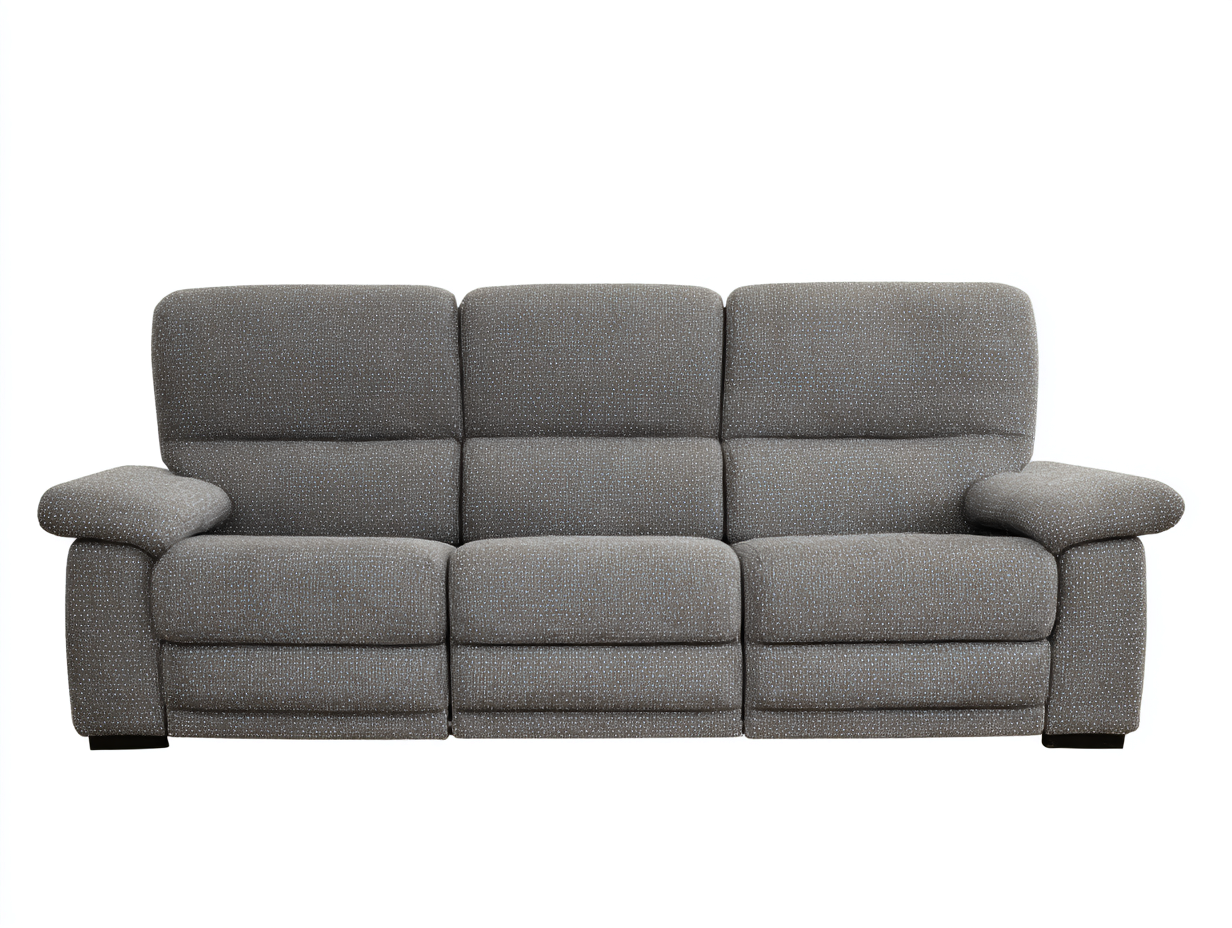 Canapé relax en tissu 220x95x100 cm gris confort détente-Raridadecor