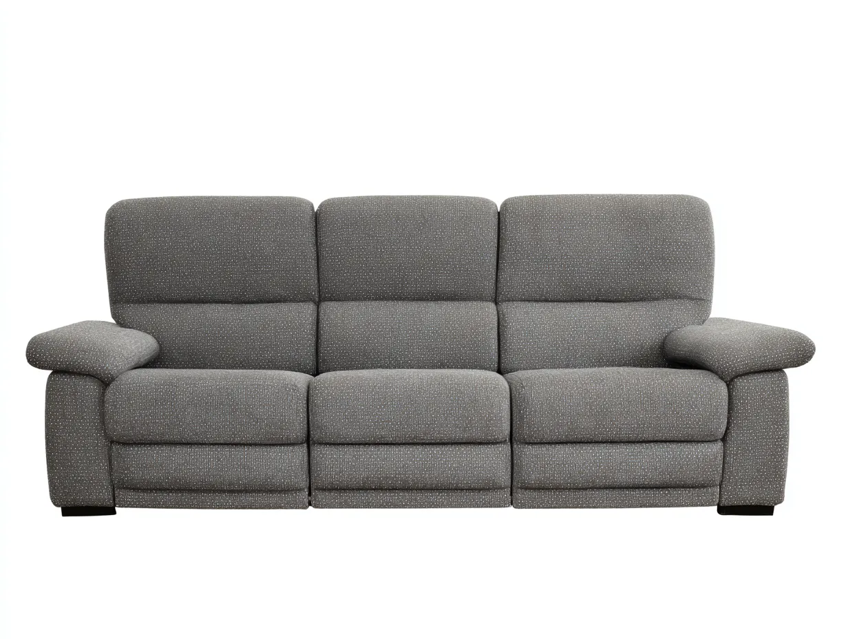 Canapé relax en tissu 220x95x100 cm gris confort détente-Raridadecor