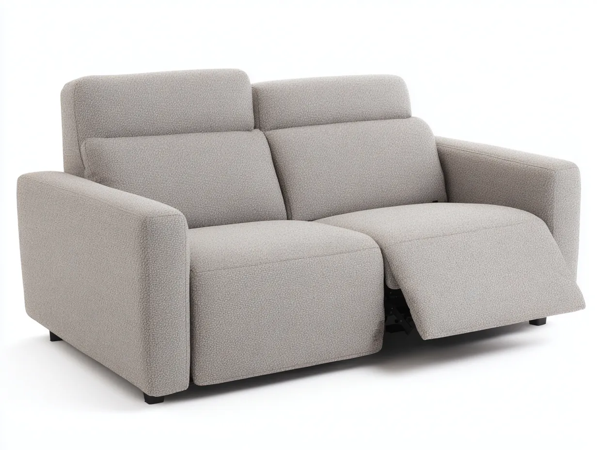 Canapé relax 2 places en tissu 170x95x100 cm - Beige - Confort détente-Raridadecor