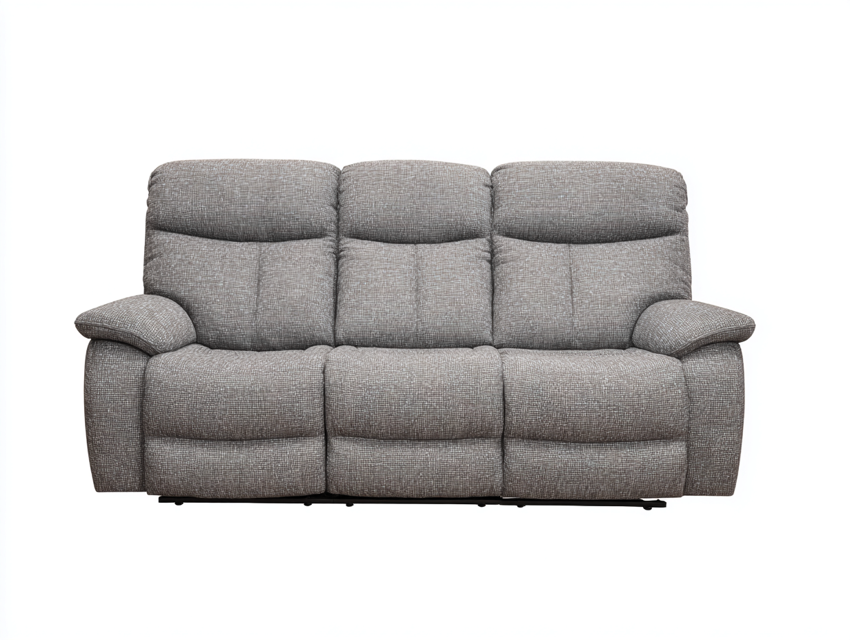 Canapé relax 3 places en tissu 215x95x105 cm - Gris - Design contemporain pour salon-Raridadecor